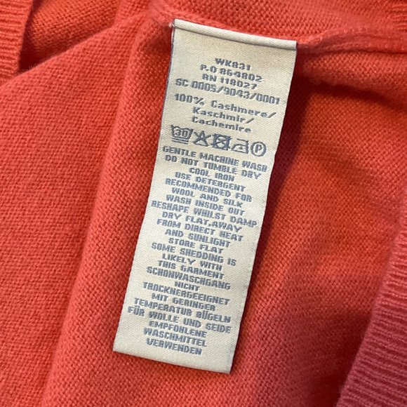 Boden 100% Cashmere Cardigan Sweater SZ 6 Pink Button Up V Neck - Picture 8 of 10